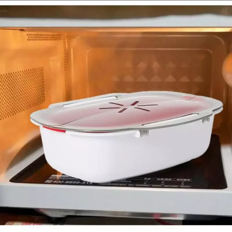 

NEW2023 Non-toxic And Healthy Microwave Steamer Basket Boxes Safe Food Shelf Cookware Steaming Dish Cooking Pot Household Kitche