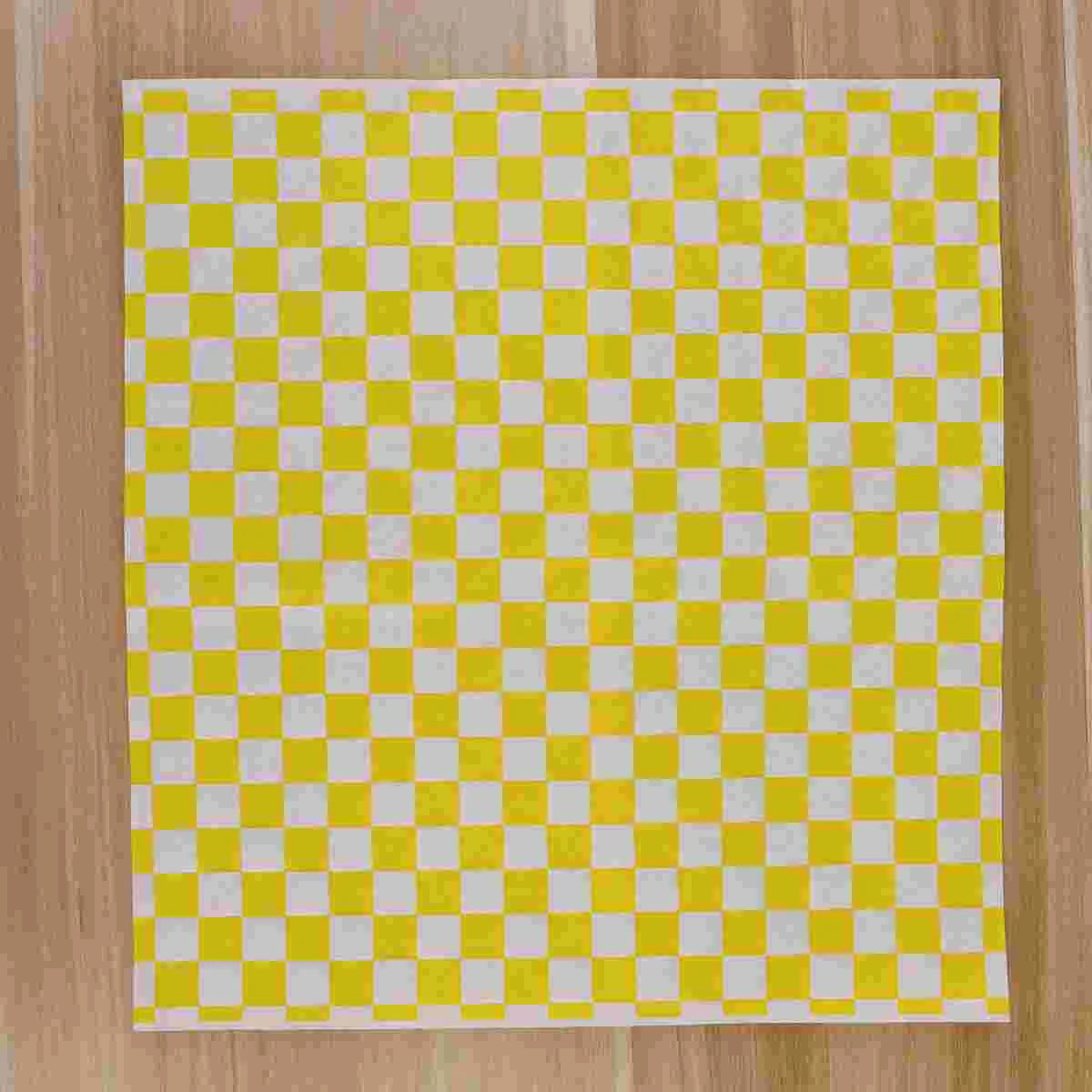 

Grease Resistant Sandwich Liner 100pcs Yellow Plaid Pattern Wax Paper Deli Wrap Oil Paper for Restaurants Churches BBQs