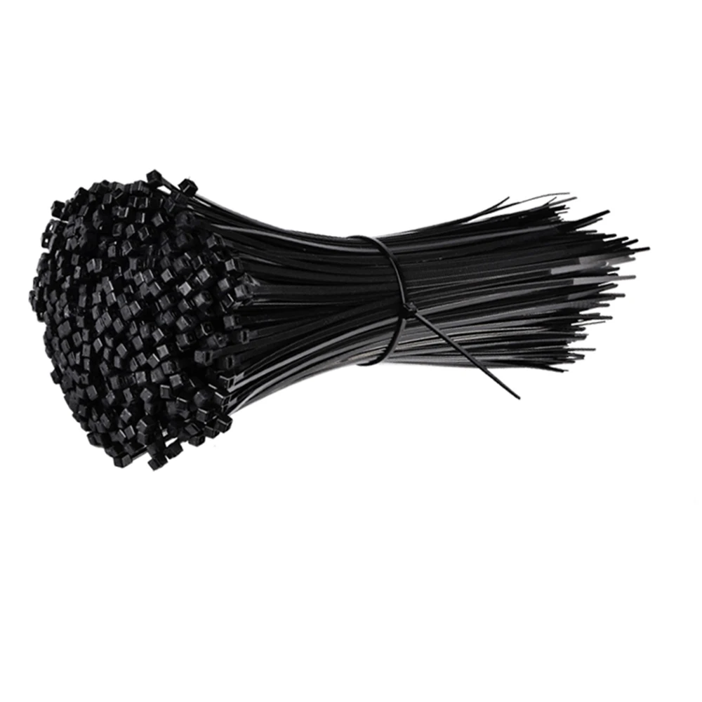 Самоблокирующийся пластиковый нейлоновый галстук черный застежка-молния