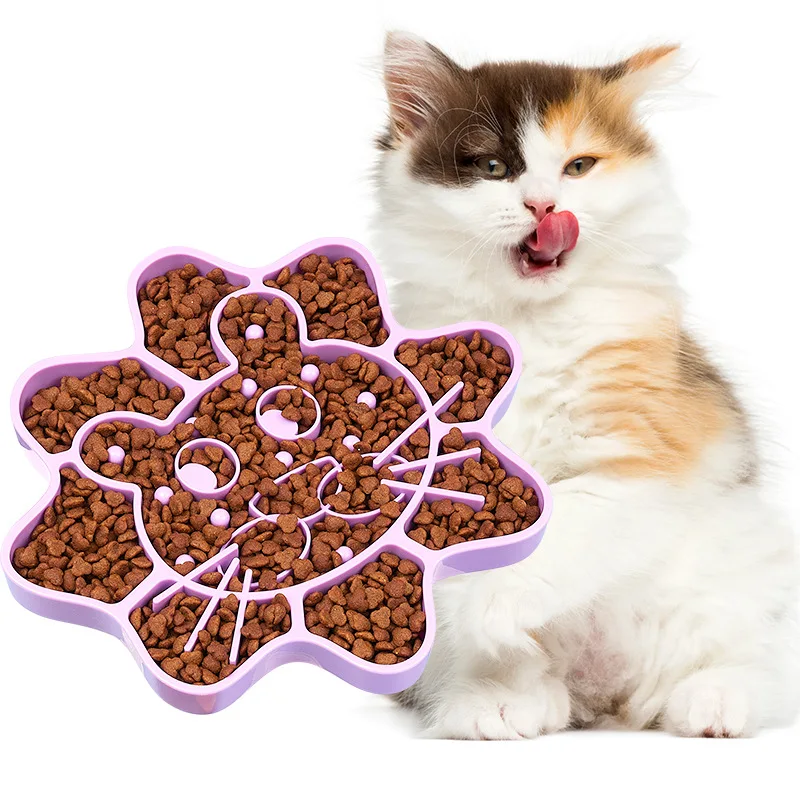 

Pet Slow Feeding Bowl Creative Anti-overturning Eating Bowl TPR Silicone Feeding Dispenser for Small Medium Dogs Puppy Cat