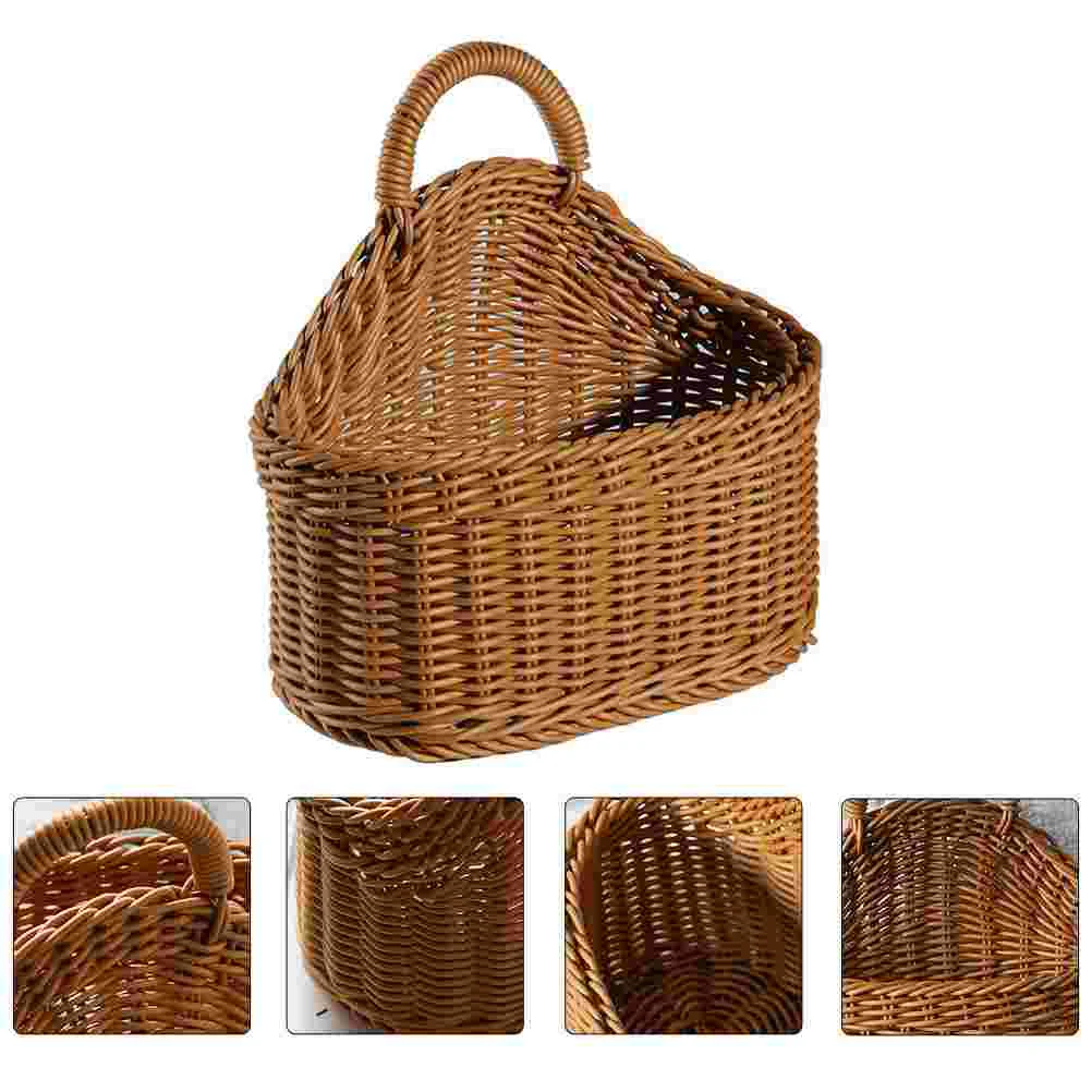 

Hanging Flower Pots Wall Storage Basket Chopsticks Home Wicker Woven Plastic Knitted