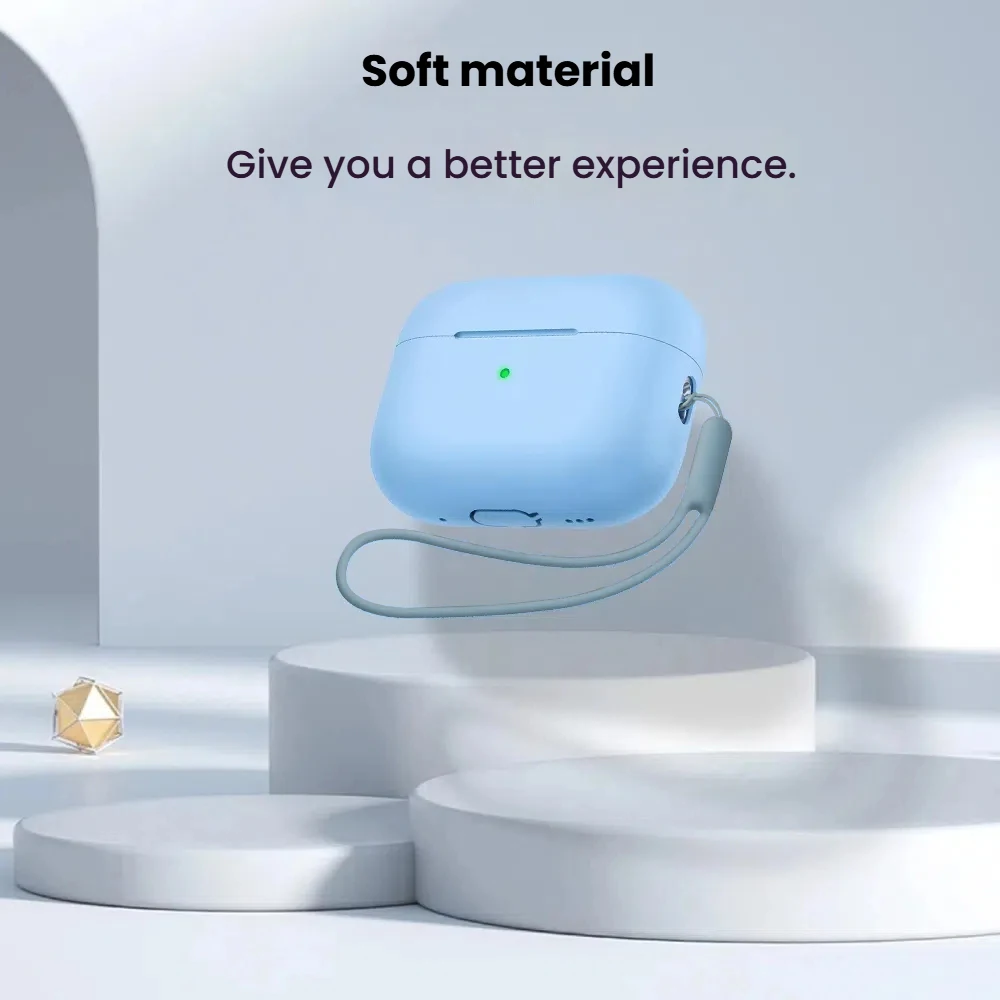 Фото Для AirPods Pro 2 2-й чехол со шнурком, мягкие силиконовые защитные чехлы для Apple AirPods Pro2 Air Pod Pro2 Gen Coque Funda №4