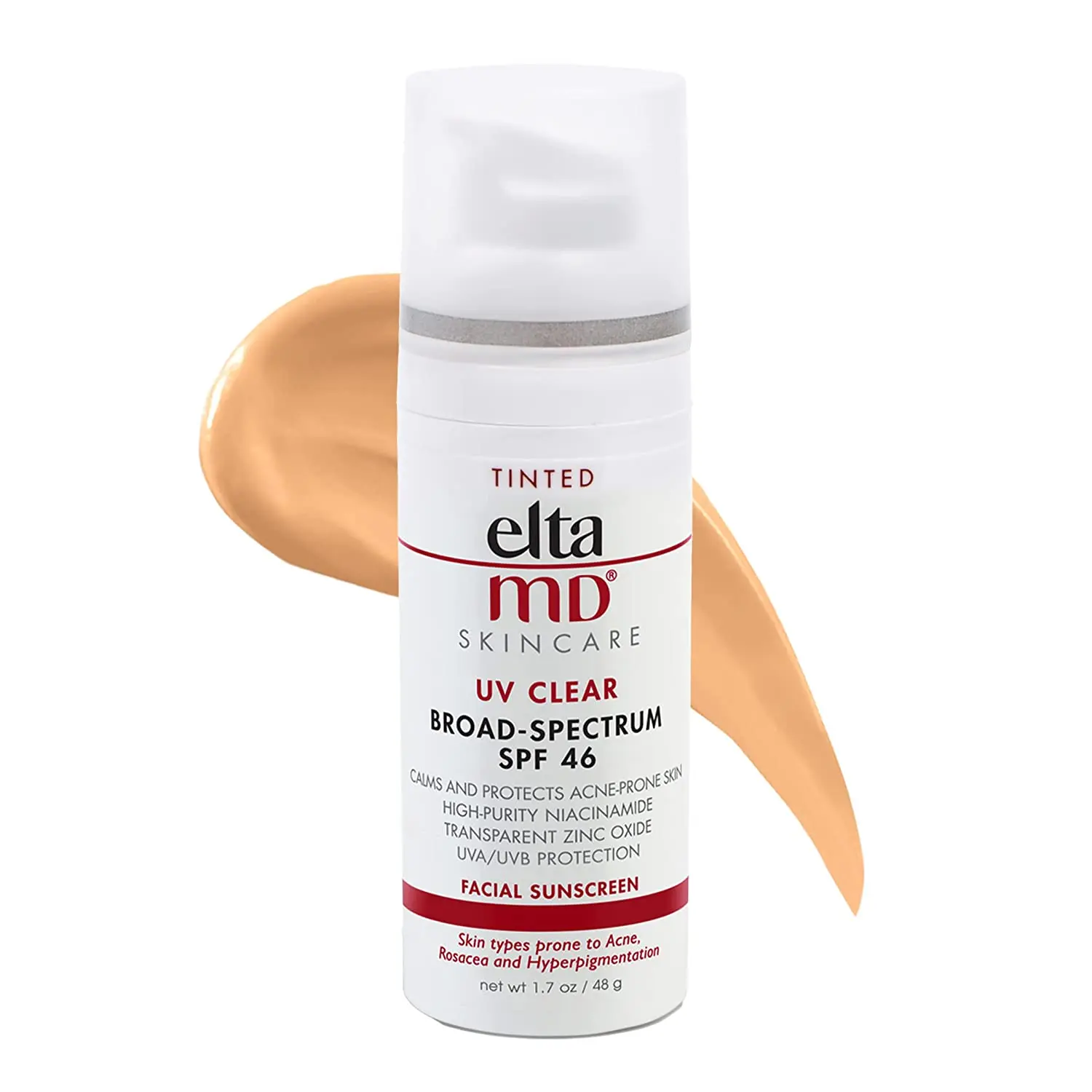 

Elta MD UV SPF46 Tinted Face Sunscreen Broad-Spectrum Makeup Isolation Face Sunscreen for Sensitive Skin Prone to Acne 1.7 oz