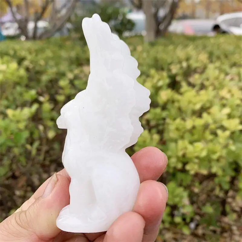 Натуральный мраморный нефритовый грифон резьба милое украшение для дома Рейки
