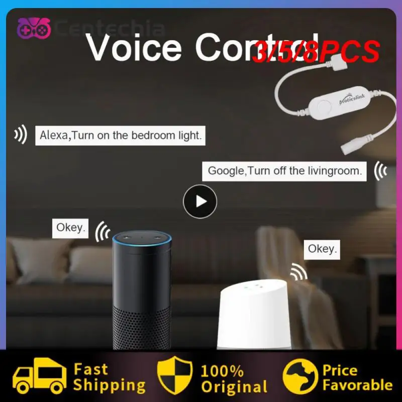 

3/5/8PCS Lighting Controller Voice Control Diy Wifi Dimmer Controller Mini Rgbw Mini Led Switch Work With Google Home Alexa New