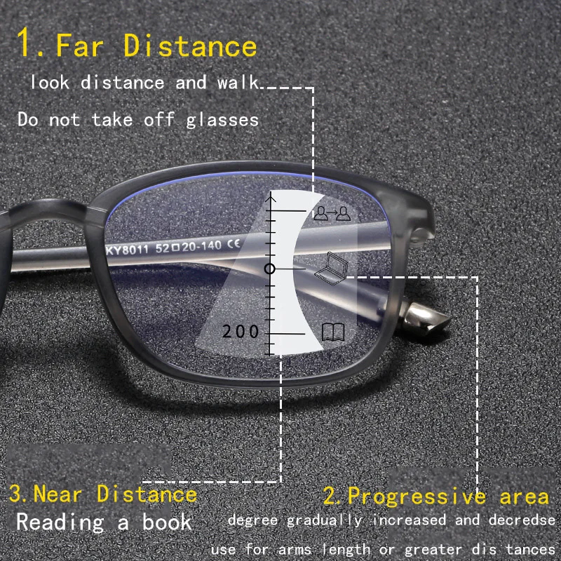 TR90 фотохромные очки для чтения мужские прогрессивные многофокальные деловые
