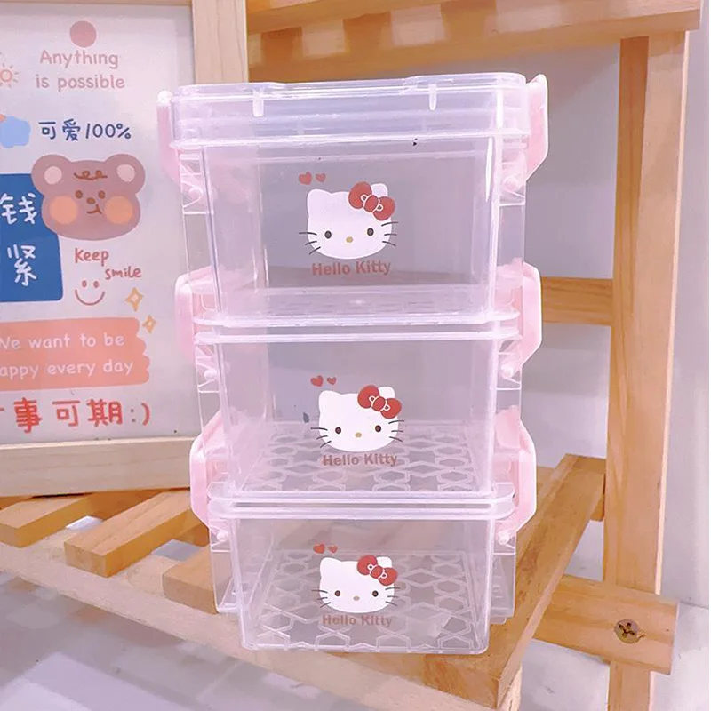 

Sanrio Kuromi Storage Box Desktop Drawer Students Girls Heart Cartoon Pompompurin Children Hair Accessories Desk Storage Box Kid