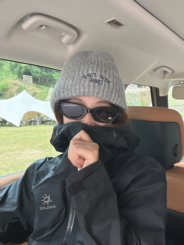 Winter Outdoor Knitted Hat Women 2024 Cold-Proof Warm Wool Climbing Hiking High Elastici Earmuffs