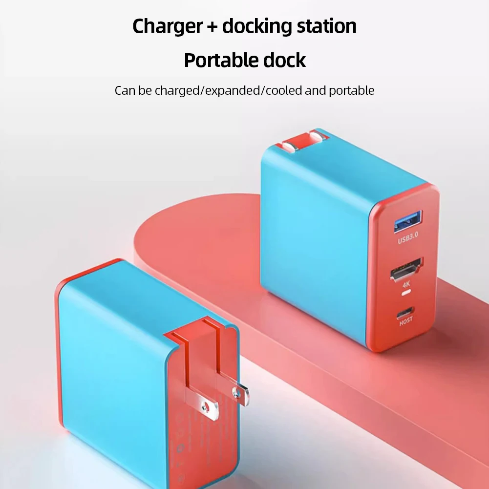 

Switch Dock Station PD 45W GaN Fast Charger Adapter 4K HDMI-compatible TV Converter for Switch OLED /ROG Ally/Steam Deck Console