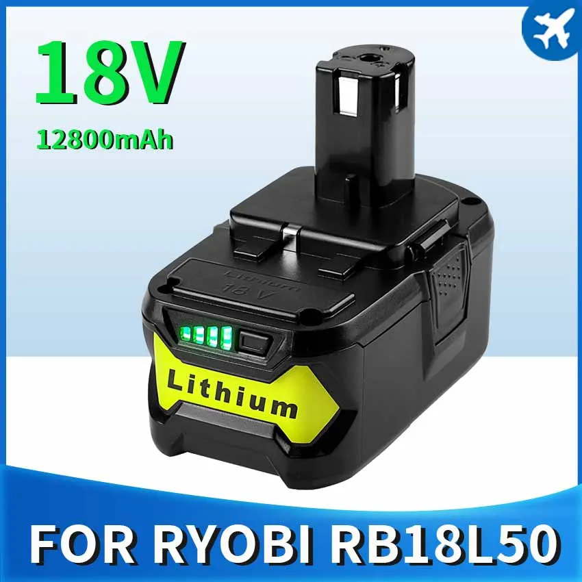 

Литий-ионный аккумулятор для Ryobi ONE +, 18 в, 12,8 Ач, беспроводной Электроинструмент BPL1820, P108, P109, P106, P105, P104, P103, RB18L50, RB18L40