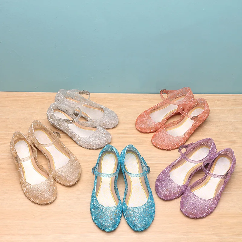

Girls Sandals Summer Non-slip Princess Shoes Fashion High Heel Sandals Innovative Hole Sandals Outdoor Portable High Heels