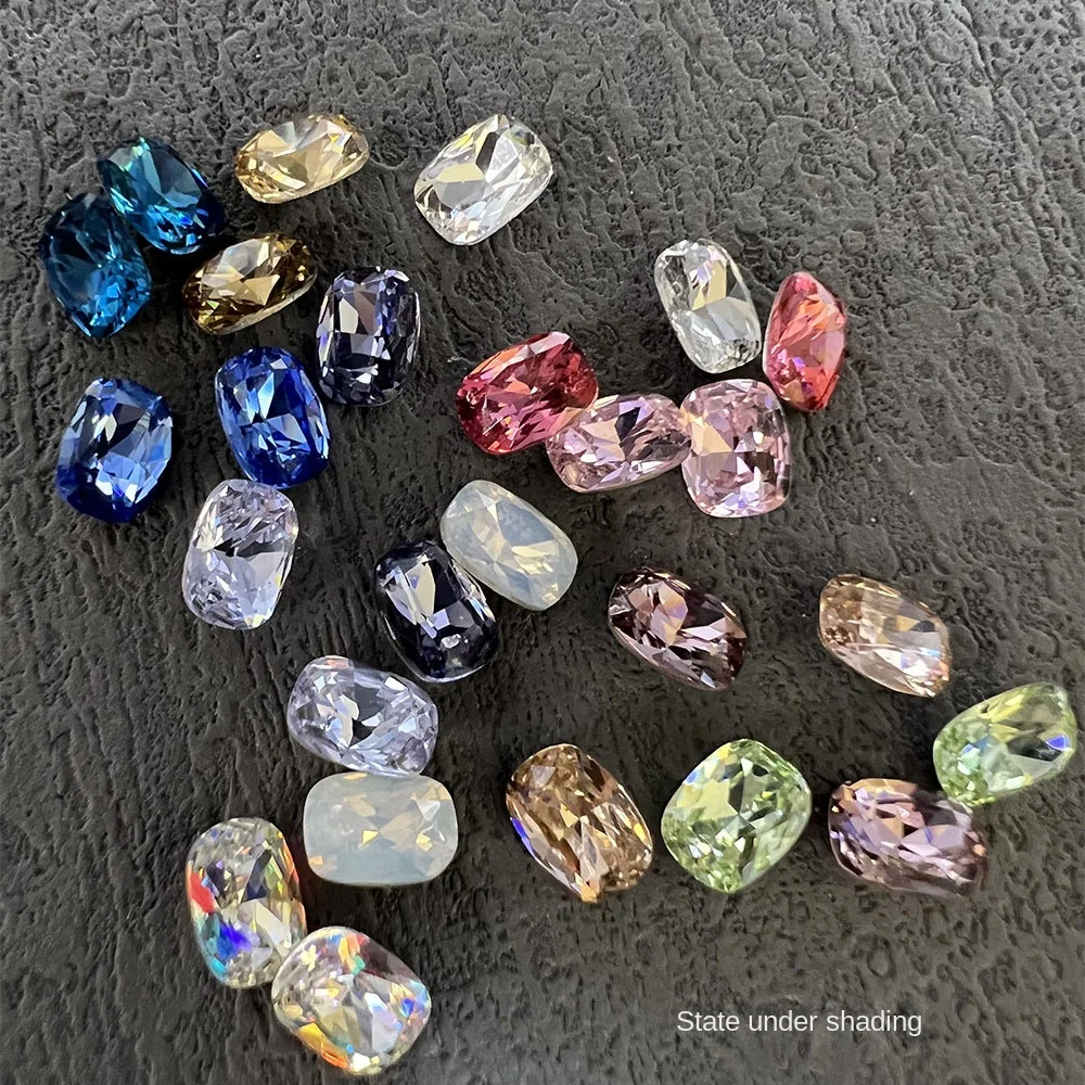 

20pcs K9 Glitter Glass Rhinestones Cut Shape Colorful Diamond Color Nail Rhinestone 3D Jewelry Making Beads Nail Art Gems