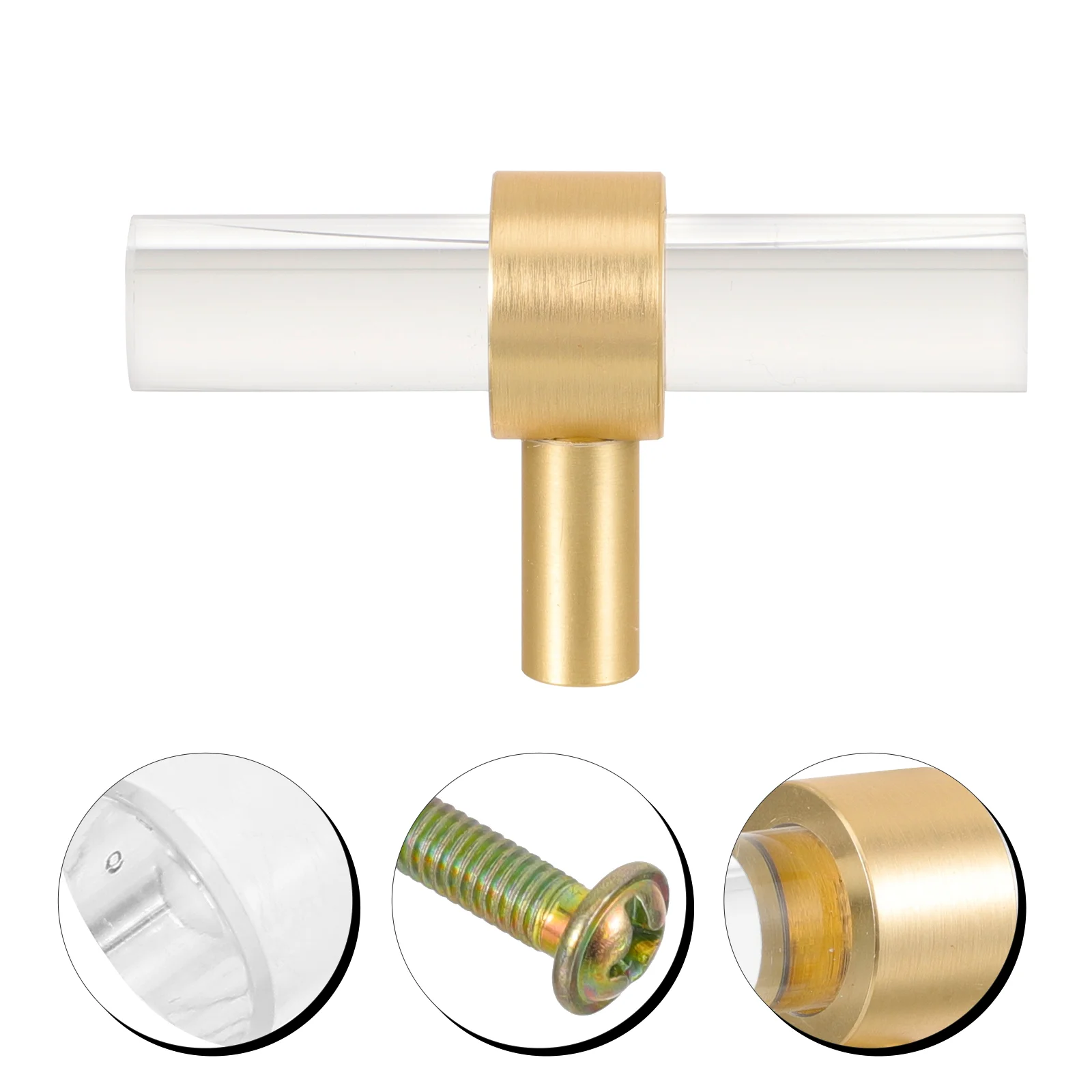 

3 Pcs Storage Cabinet Clear Golden Furniture Drawer Pulls Cabinet Pulls for Drawer Cupboard Cabinet