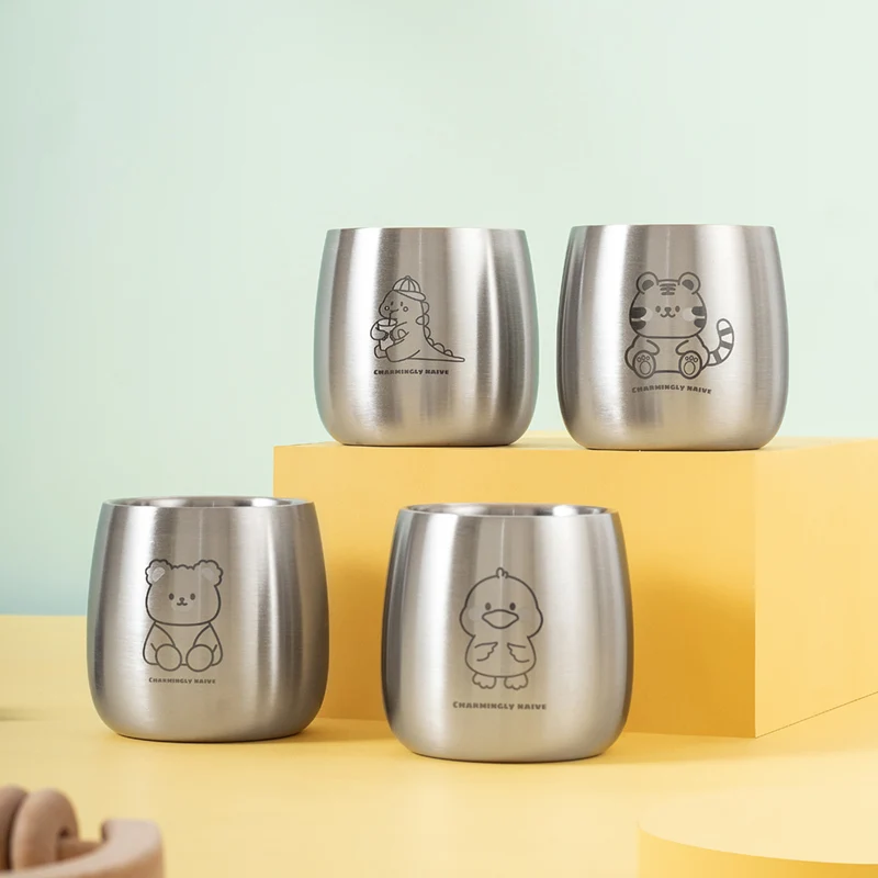 Кружка из нержавеющей стали 304 с двойными стенками Детская Изолированная кружка 4