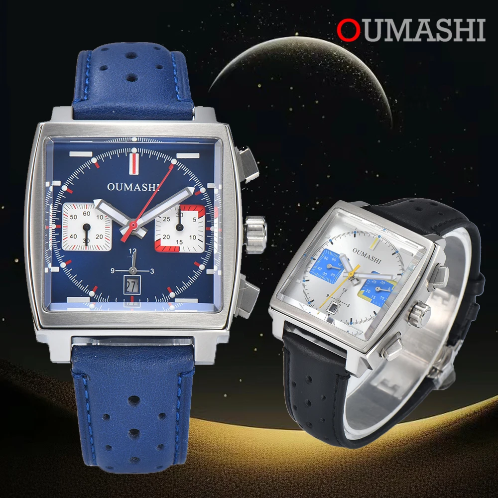 Мужские водонепроницаемые часы-хронограф из нержавеющей стали 40 мм