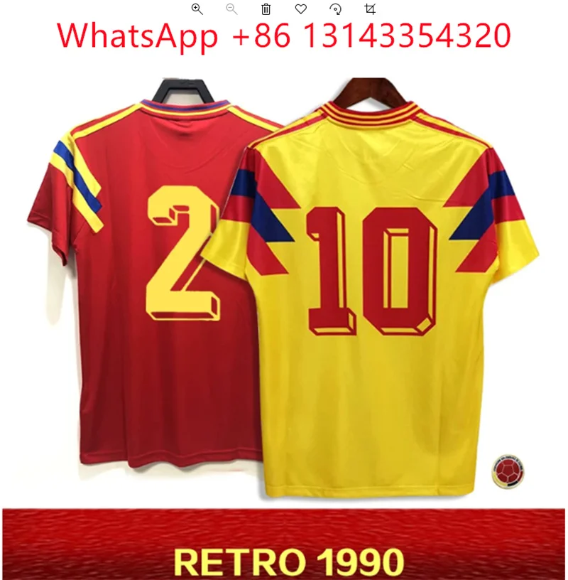 

1990 Colombian Retro Jersey Escobar Valderrama Classic Home and Away T-shirt