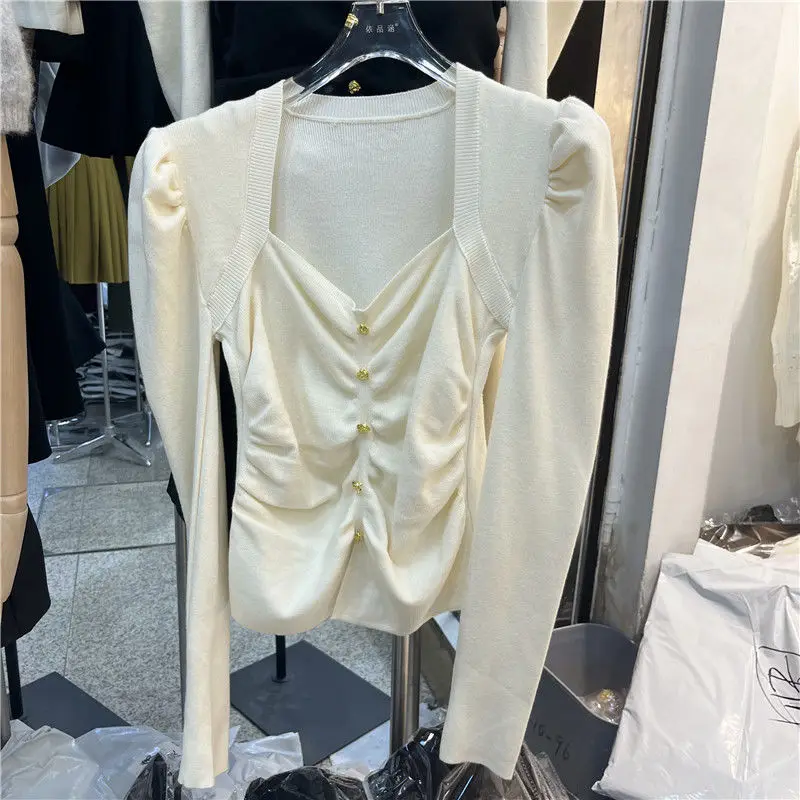 Женская трикотажная нижняя рубашка с длинными рукавами в стиле Pure Desire для