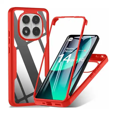 Чехол на 360 градусов для Xiaomi Redmi Note 14 15 Pro Plus Note 13 5G 12 11 10 10S Bult-in Защитная крышка для экрана