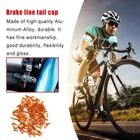 50pcs brake wires aluminum alloy tail caps mtb bicycle derailleur shifter cable protector cover ends bike brake line tail cap