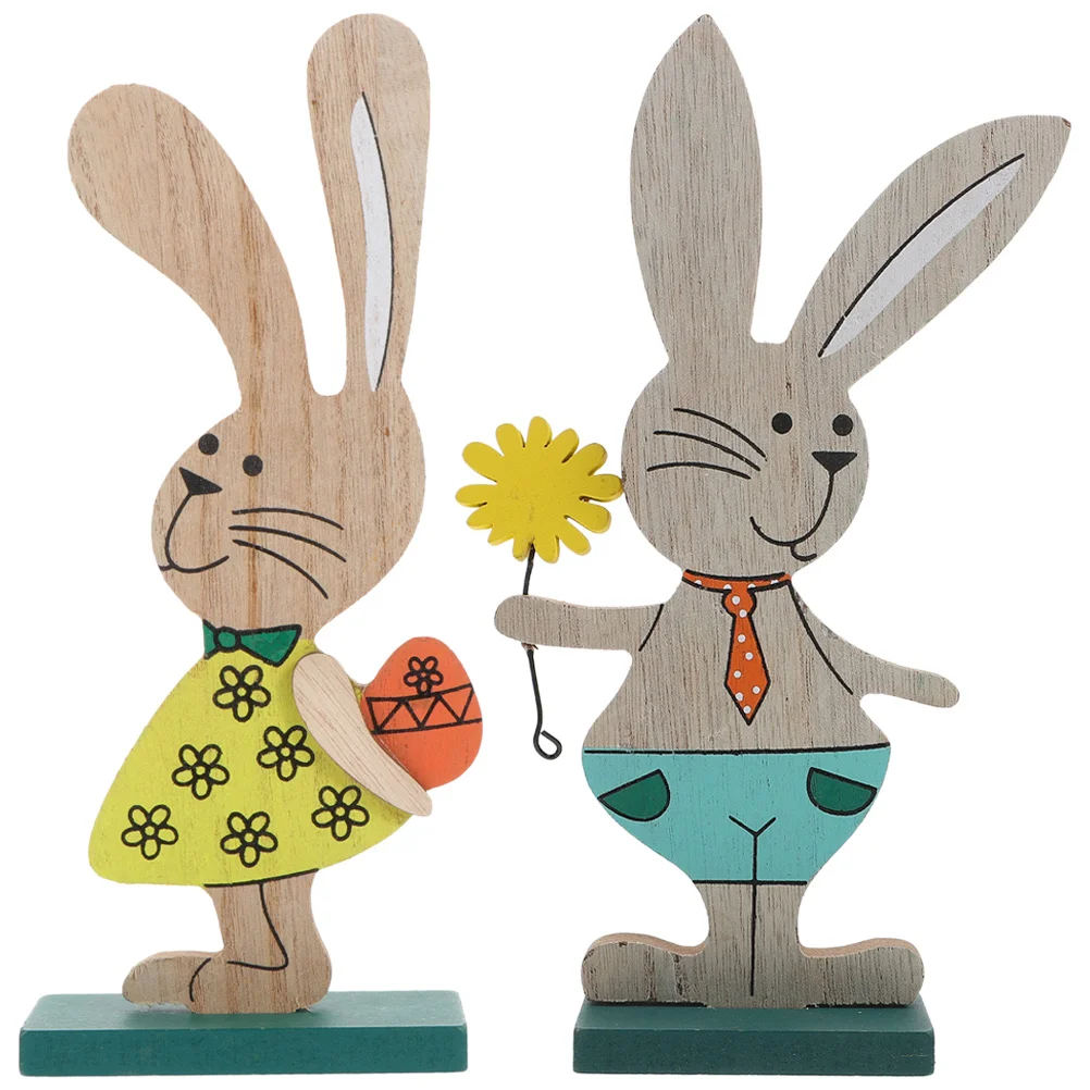 

Easter Bunny Wooden Rabbit Decor Ornament Decorations Wood Sign Cutouts Figurines Toys Ornamentssupplies Decors Decoration