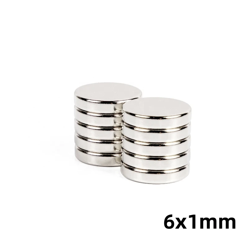 

D6*1mm Ndfeb Magnets Industrial Rare Earth Permanent Neodymium Magnetic Materials Super Powerful 6mmx1mm Round Neodymium Magnets