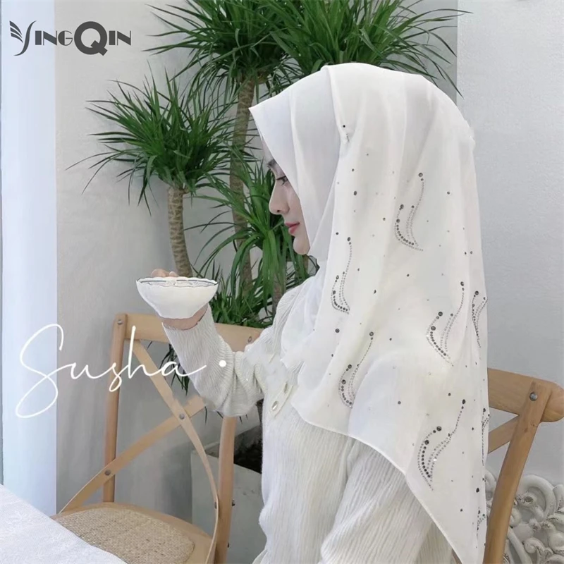 Muslim Women Headscarf Freeshipping Chiffon Summer Malaysia Silk Shawl Scarf Hijab Hat Islam Saudi Arabia Headwrap New Fashion