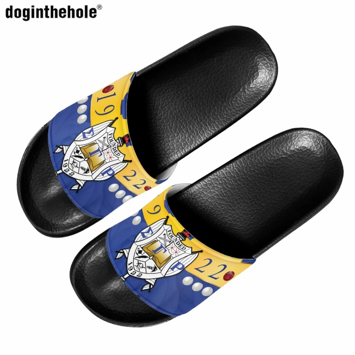 

Doginthehole летние домашние шлепанцы для женщин и мужчин, новинка, популярная Sigma Gamma Rho Sorority, уличные плоские сандалии для женщин