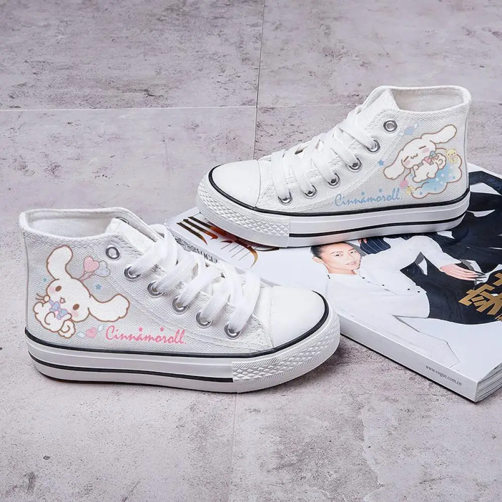 Kawaii Cinnamoroll парусиновая обувь Sanrio 2024 японская студенческая повседневная модная с