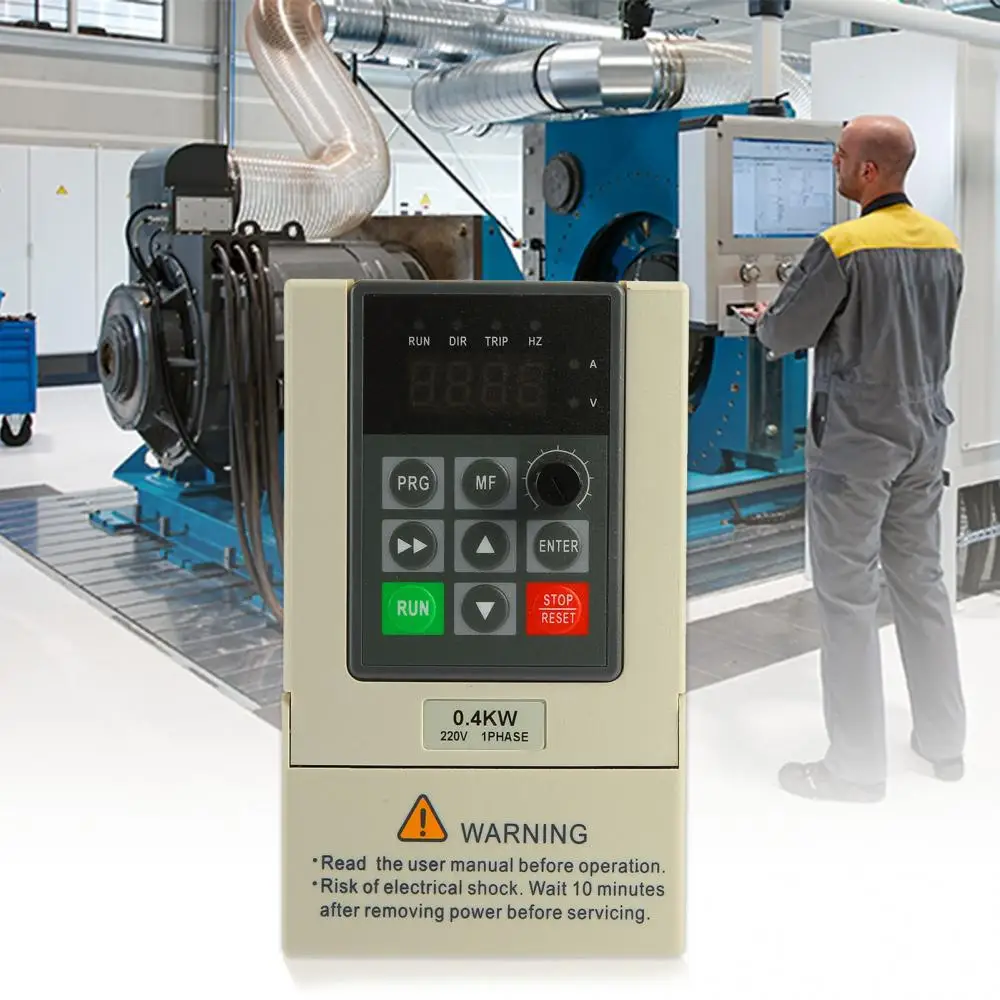 

220V 0.4/0.75/1.5/2.2kw Variable Frequency Converter Drive Single Phase 3 Outlets Inverter Household Electrical Equipment