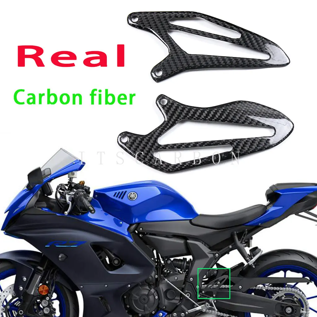 For YAMAHA YZF - R7 YZF-R7 2022 2023 Real 3k Carbon Fiber Motorcycle Accessories Heel Plates Guards Footrests