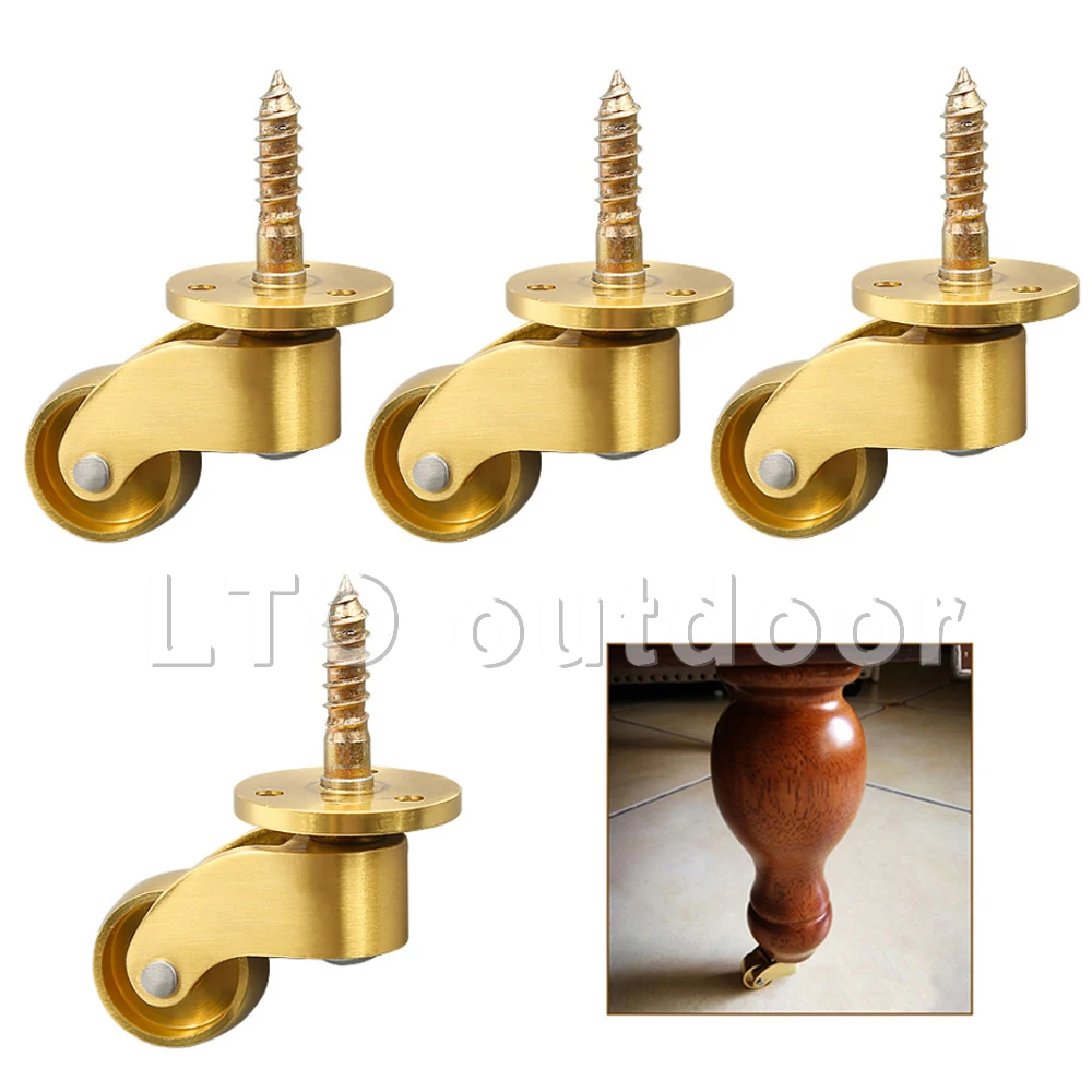 

Brass Heavy Universal Wheel Silent Screw Rod Metal Caster Tea Table Computer Chair Caster Furniture Accessories