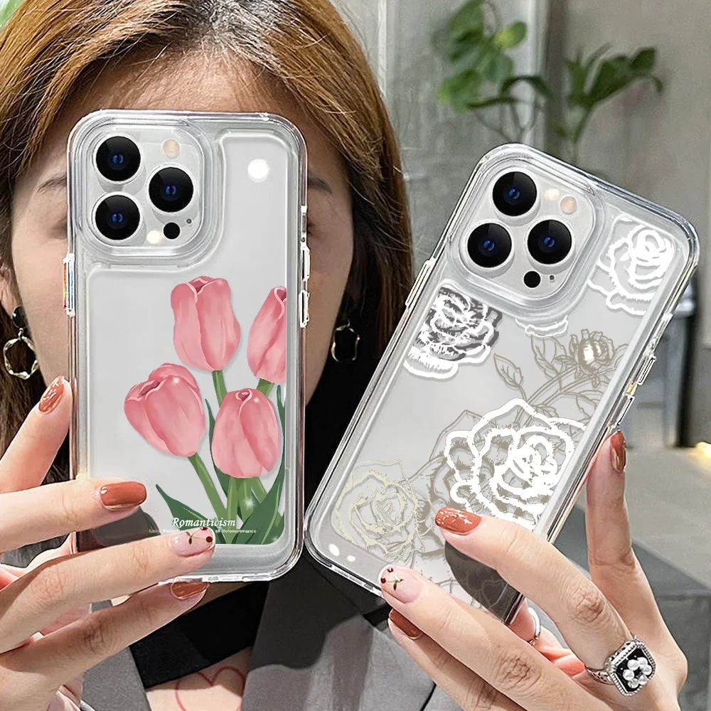 

Sunset Flower Case For Iphone 11 Clear Case Iphone 11 12 13 14 Pro Max X XR XS Max 12 Mini 7 8 Plus SE 2020 2022 Soft TPU Funda