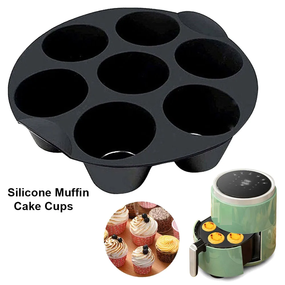

Baking Muffin Cup Air Fryer Accessories 7 Even Silicone Cake Cup 16-20cm Cup For 3.5-5.8L Various Models Of Air Fryer Molds