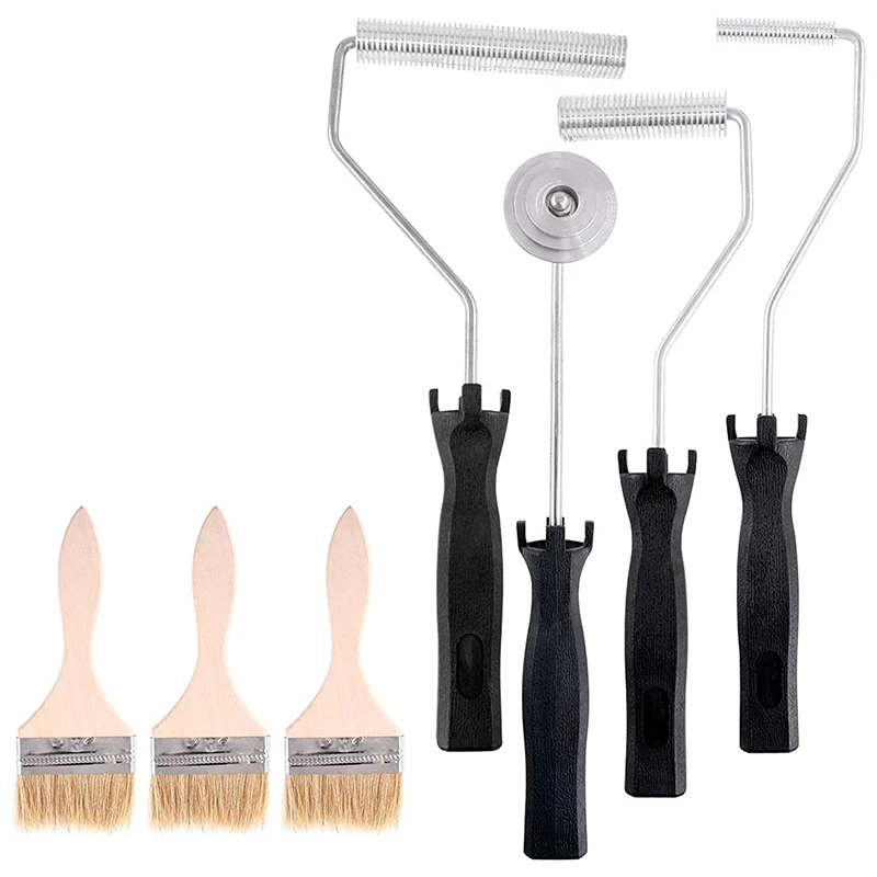 

New-4Pcs Стекловолоконные роликовые инструменты и щетки, инструмент для весла для пузырей, ламинирования, набор для моделирования из смолы Ван...