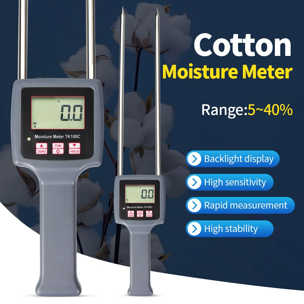 Портативный цифровой гигрометр TK100C прибор для измерения влажности хлопка