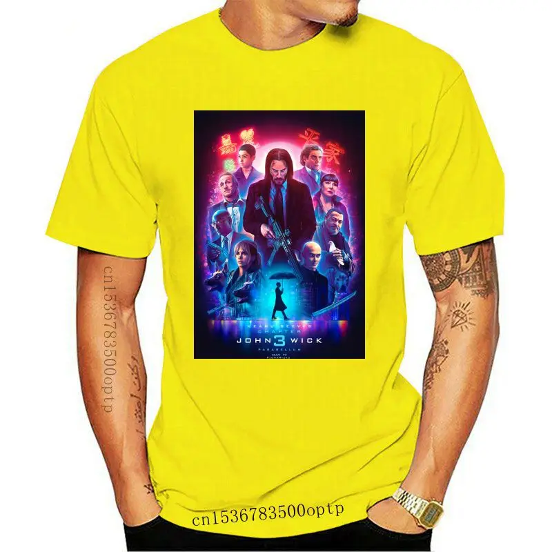 

Camiseta negra de manga corta para hombre, camisa de moda de Hip Hop, John Wick Chapter 3 V1 S-3XL, 2021 algodón puro, 2021