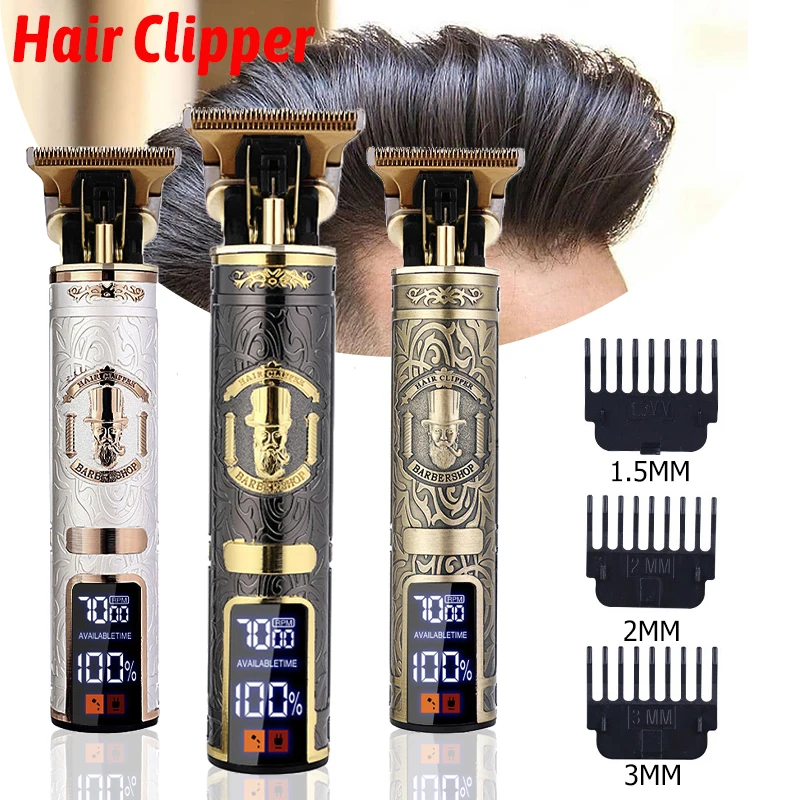 

Retro T9 Electric Haircut Machine Lcd Display Usb Charging Portable Hair Clipper Household Electric Beard Trimmer Hair Clipper