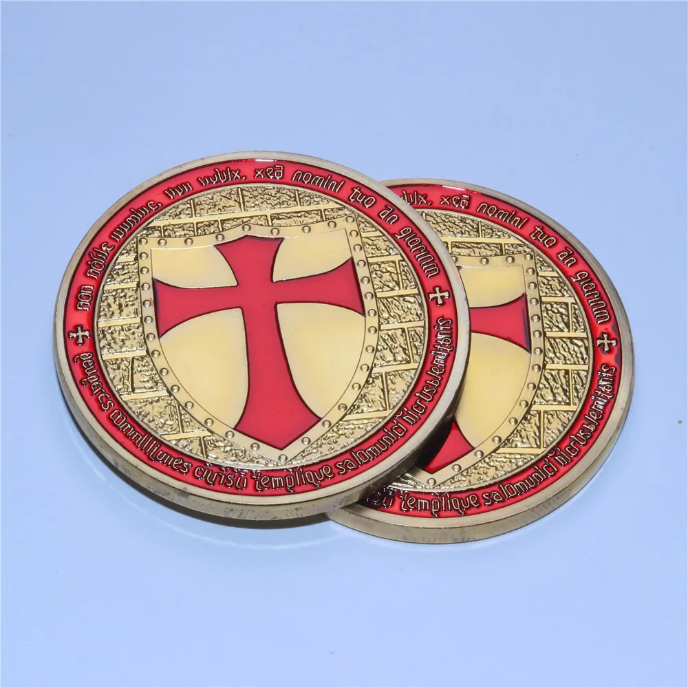 

Red Cross Masonic Knights Templar Gold Plated Commemorative Coin Military Collection