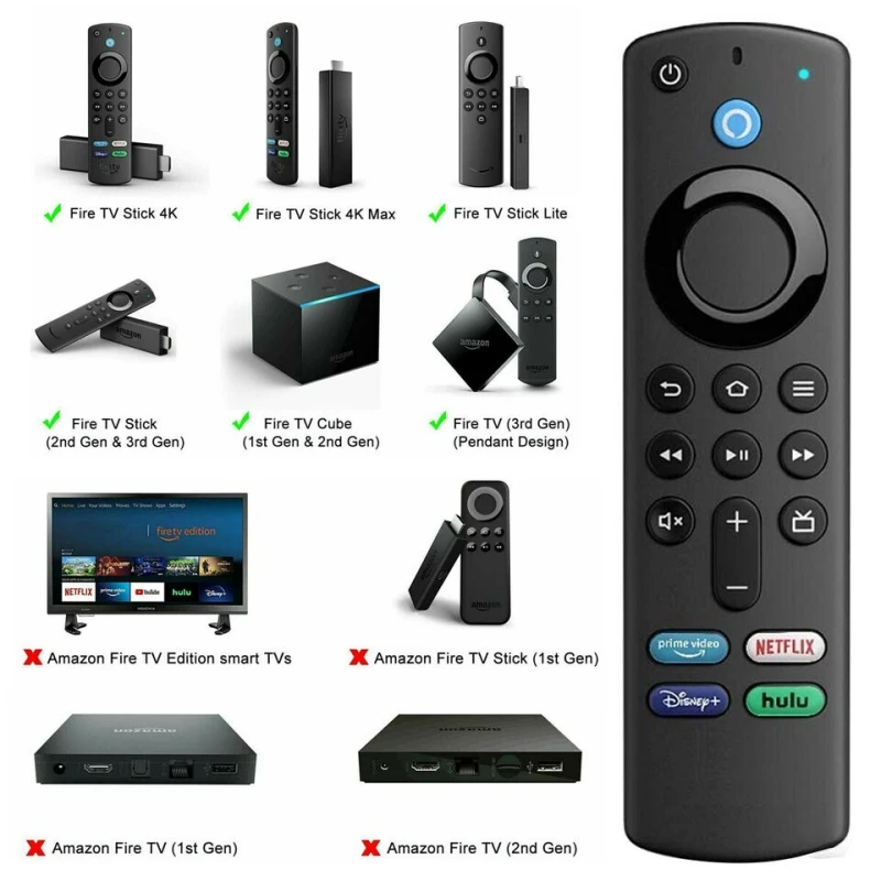L5B83G Сменный голосовой пульт дистанционного управления совместимый с Amazon Fire TV Stick