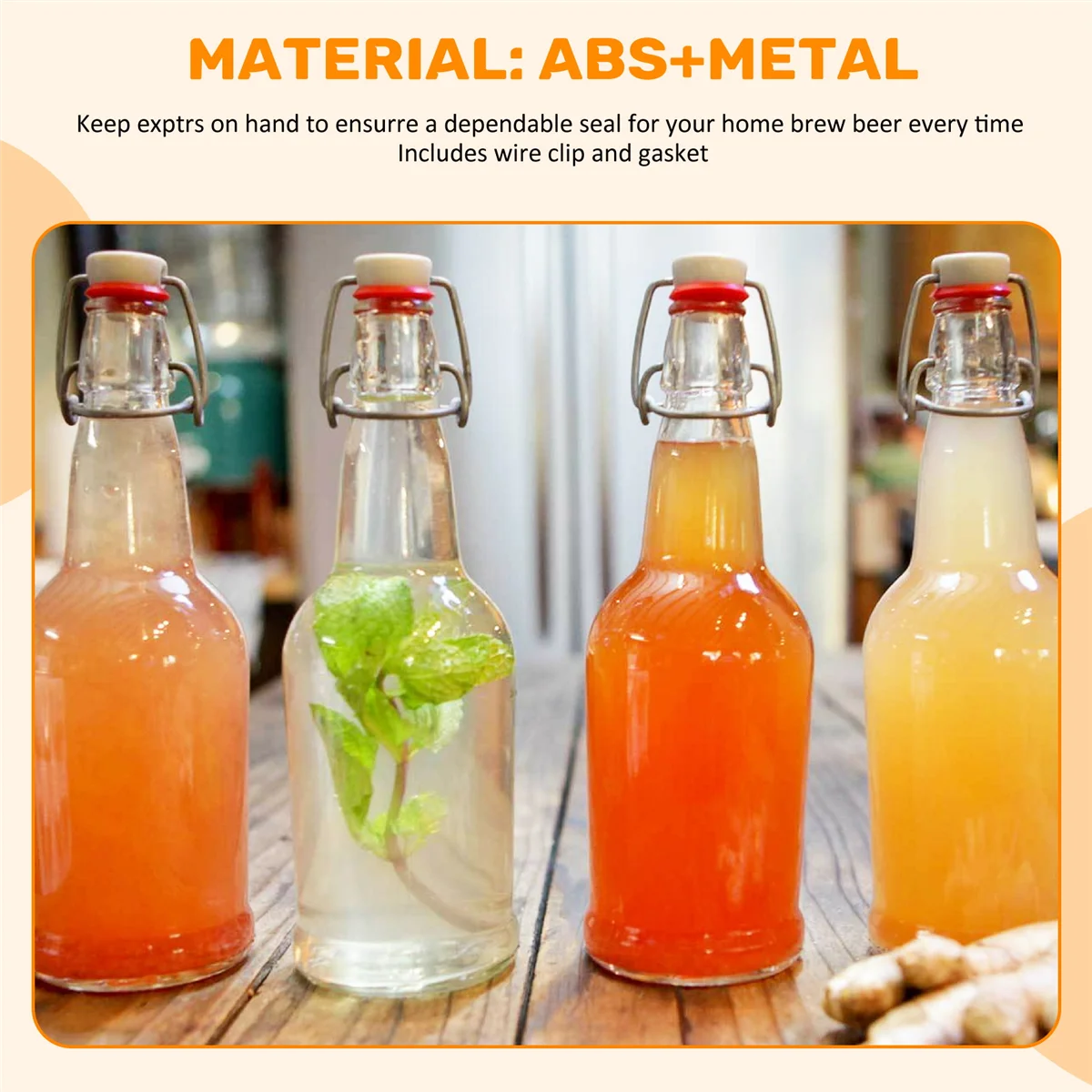 Стеклянные крышки для бутылок с поворотным верхом