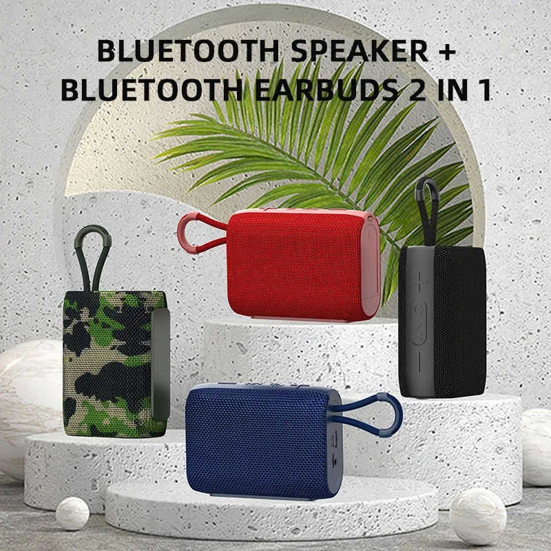 Bluetooth-колонка и TWS-наушники 2 в 1, с тканевой сеткой и ручкой