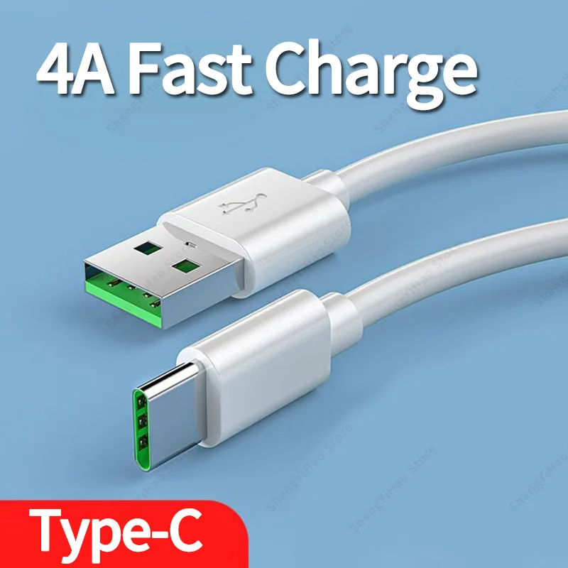 

4A USB Type C Cable For OPPO Find X Reno R17 K5 K7 K3 Super Fast Charging Wire Phone Charger Data Cord