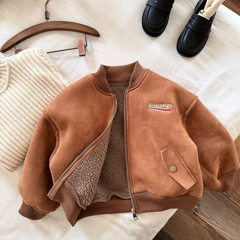

Boys Warm Coats Winter Children Thick Velvet Jackets For Baby Cotton Outerwear Clothing Kids Outdoors Tops Teenagers 7 Years Top