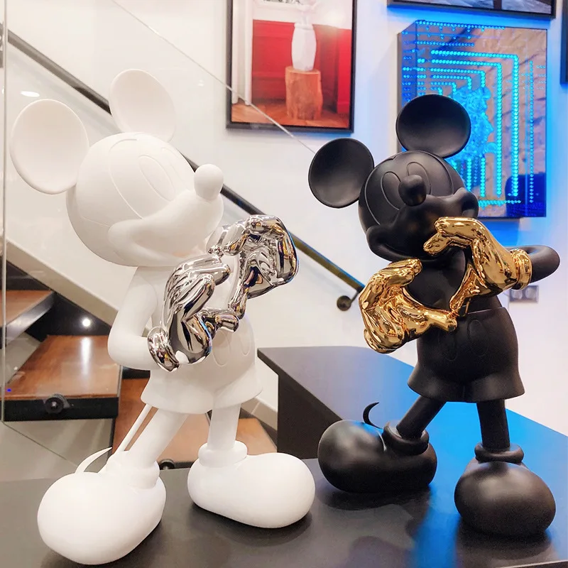 

Disney Mickey Garage Kit 30cm Animation Model Pvc Action Doll Black Mickey Mouse Love Ornament Action Figure Toys For Children