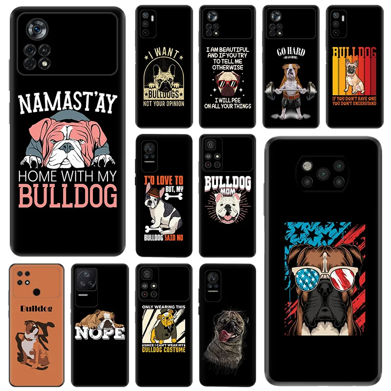 

Anti-Drop Soft Phone Case For Xiaomi Mi Poco X5 Pro C51 X4 X3 NFC F4 GT C55 C50 C40 F1 M5S M4 F3 M3 Super Bulldog Pug Back Cover