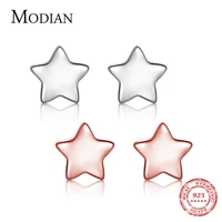modian 2021 authentic 925 sterling silver exquisite simple stars stud earrings for women fashion dazzling party jewelry bijoux