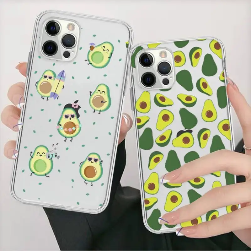 Чехол для телефона с милыми мультяшными фруктами и авокадо iPhone 11 12 13 mini pro XS MAX 8 7 6 6S