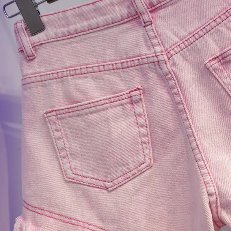 Large Size High Waist Denim Tassel Raw Edge Shorts Women'S Loose Wide-Leg Hot Pants Summer Fashion Korean Clothing 2023 New