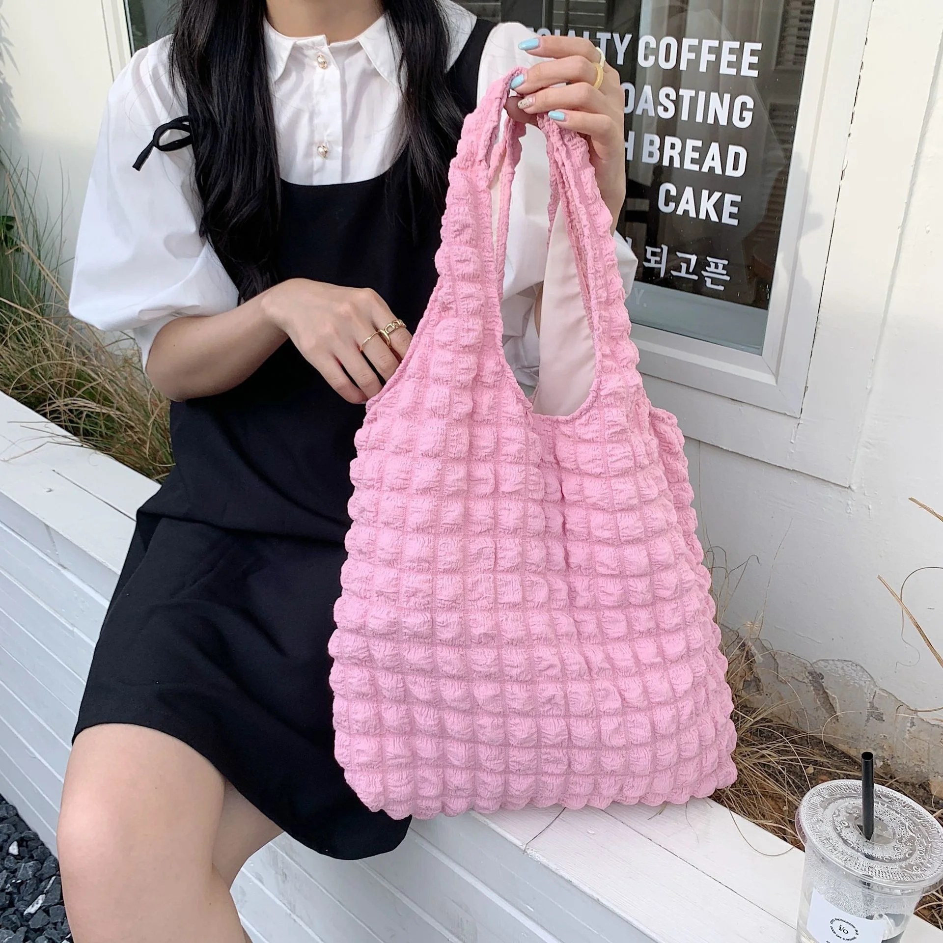 

Cloud Bubble Flower Women's Shoulder Bag New Vest Bag Female Student Simple Handbag Canvas Bags for Women 2023 Dropshipping