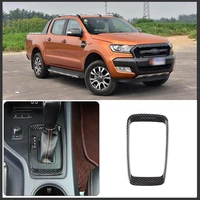 for ford ranger 2015 2021 abs carbon fiber red car center console gear shift frame decoration cover trim car styling accessory